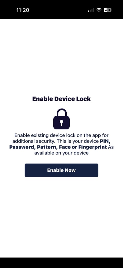 Old DigiYatra Device lock screen